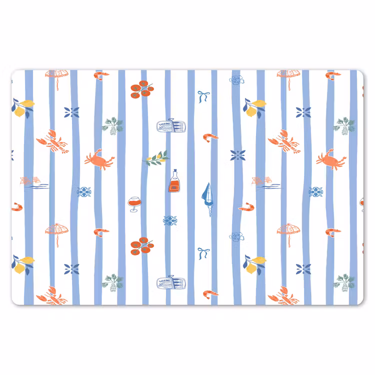 Zee - Sfeer - Strand - Blauw Placemat vinyl groot 368 -zzsfeer1_Kitchenyeah-website
