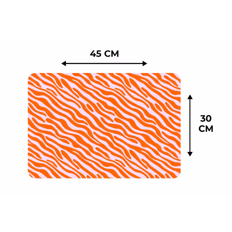 Strepen - Dynamisch - Oranje Placemat vinyl groot 368 -specs