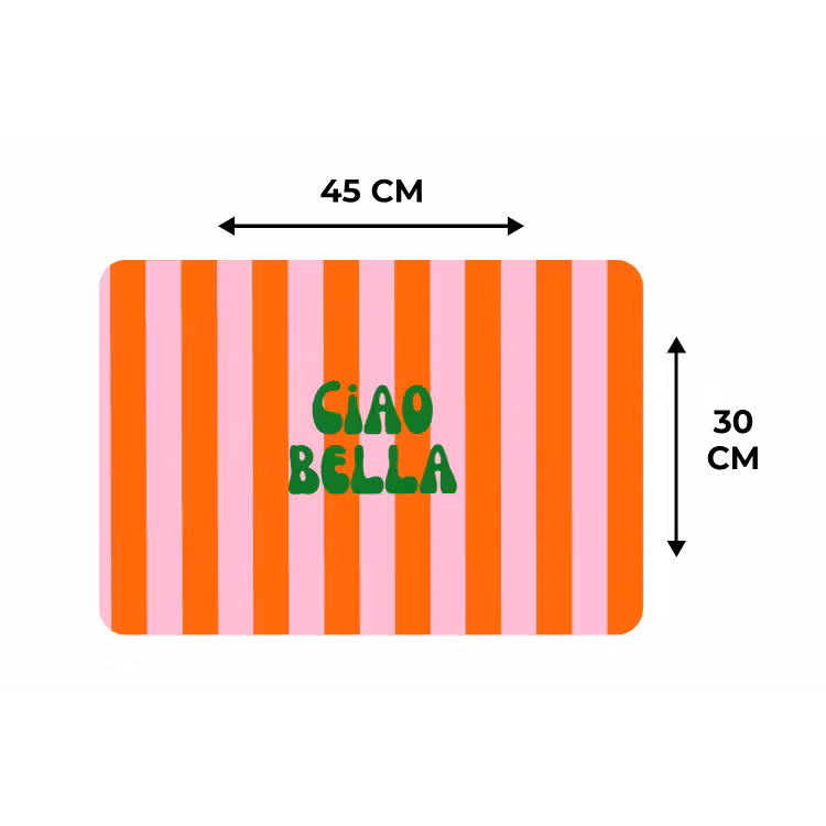 Strepen - Oranje - Verticaal - Ciao bella Placemat vinyl groot -specs