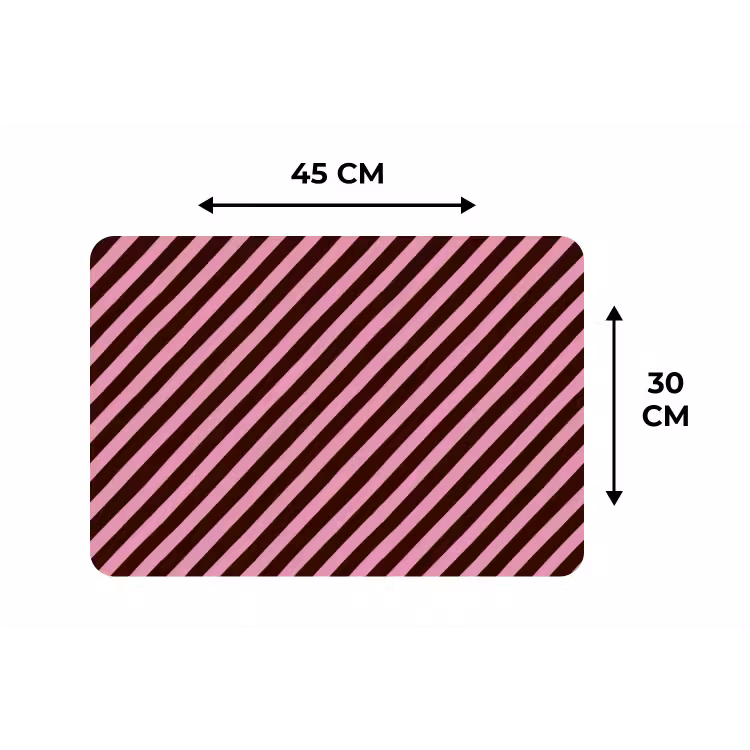 Strepen - Roze - Bruin Placemat vinyl groot 368 -specs