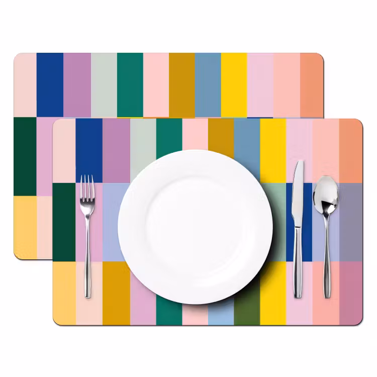 Stroken - Blauw - Patroon - Abstract Placemat vinyl groot -zzsfeer2_Kitchenyeah-website