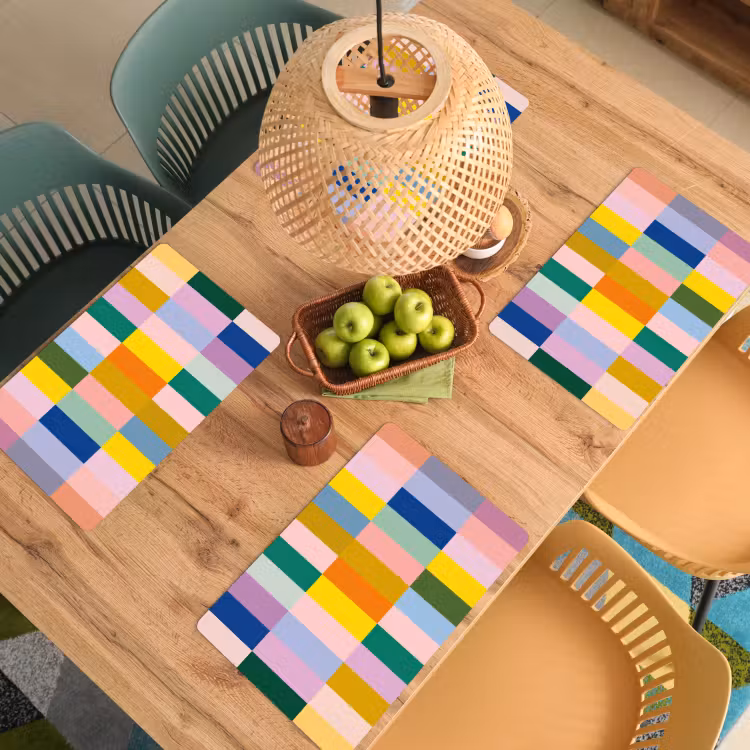 Stroken - Blauw - Patroon - Abstract Placemat vinyl groot -zzsfeer5_Kitchenyeah-website