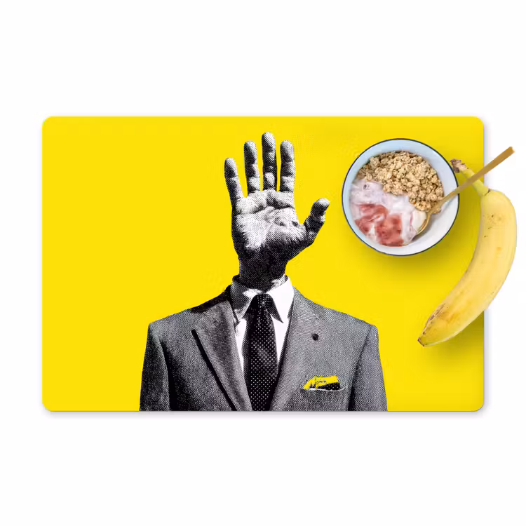Pak - Hand - Geel Placemat vinyl groot -zzzproduct_Kitchenyeah-website