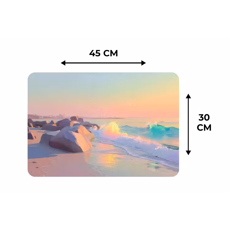 Zomerlicht - Strand - Fonkelende accenten Placemat vinyl groot -specs