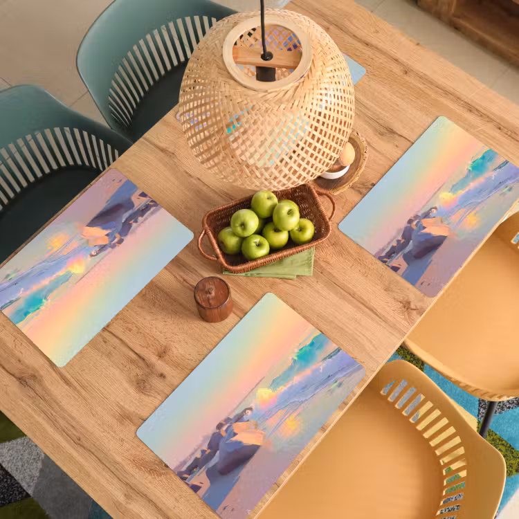 Zomerlicht - Strand - Fonkelende accenten Placemat vinyl groot -zzsfeer5_Kitchenyeah-website
