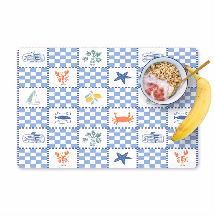 Zee - Sfeer- Mozaïek - Blauw Placemat vinyl groot 368 -zzzproduct_Kitchenyeah-website