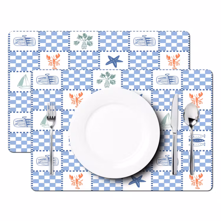 Zee - Sfeer- Mozaïek - Blauw Placemat vinyl groot 368 -zzsfeer2_Kitchenyeah-website