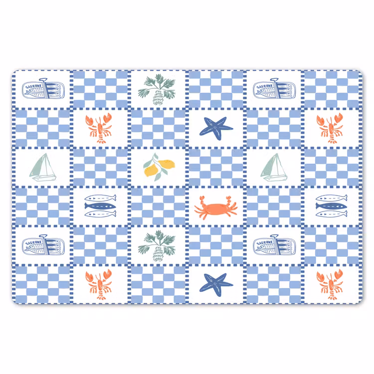 Zee - Sfeer- Mozaïek - Blauw Placemat vinyl groot 368 -zzsfeer1_Kitchenyeah-website