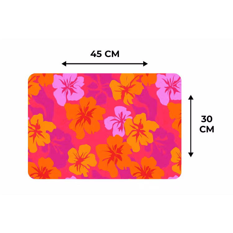 Zomers - Hibiscus - Kleurrijk Placemat vinyl groot 368 -specs