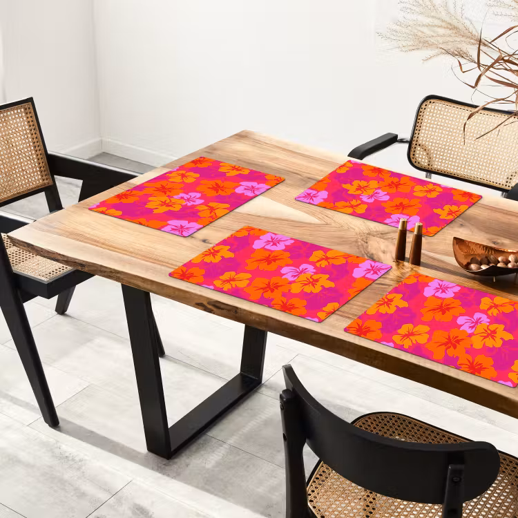 Zomers - Hibiscus - Kleurrijk Placemat vinyl groot 368 -zzsfeer4_Kitchenyeah-website