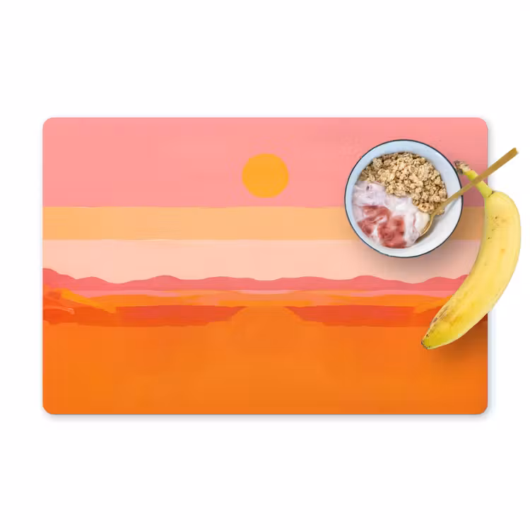 Zon - Abstract - Landschap - Oranje Placemat vinyl groot -zzzproduct_Kitchenyeah-website