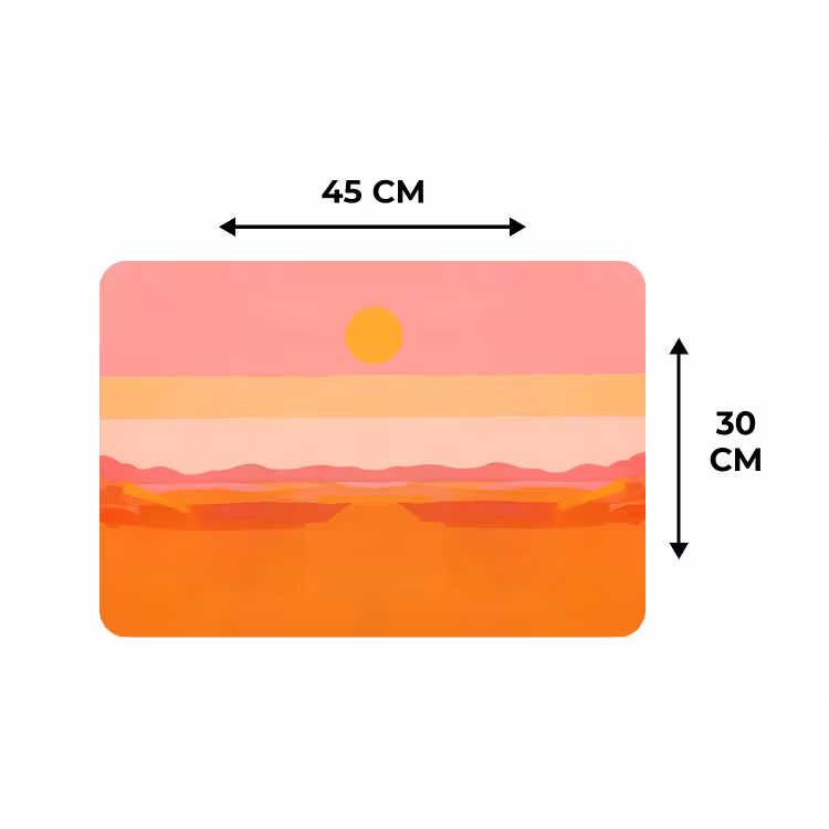 Zon - Abstract - Landschap - Oranje Placemat vinyl groot -specs