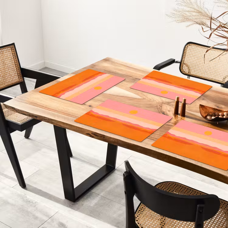 Zon - Abstract - Landschap - Oranje Placemat vinyl groot -zzsfeer4_Kitchenyeah-website
