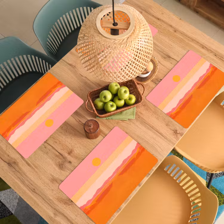 Zon - Abstract - Landschap - Oranje Placemat vinyl groot -zzsfeer5_Kitchenyeah-website