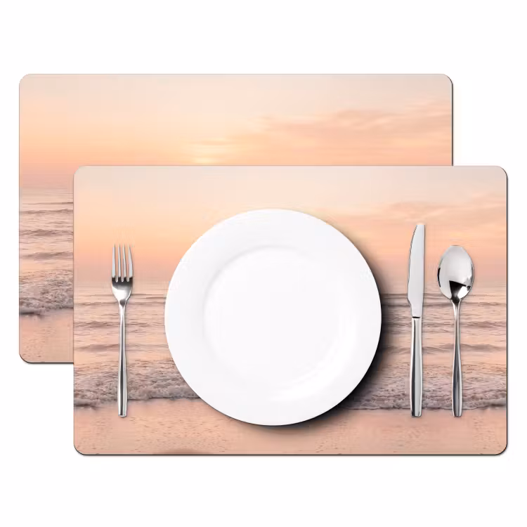 Zon - Strand - Roze Placemat vinyl groot -zzsfeer2_Kitchenyeah-website