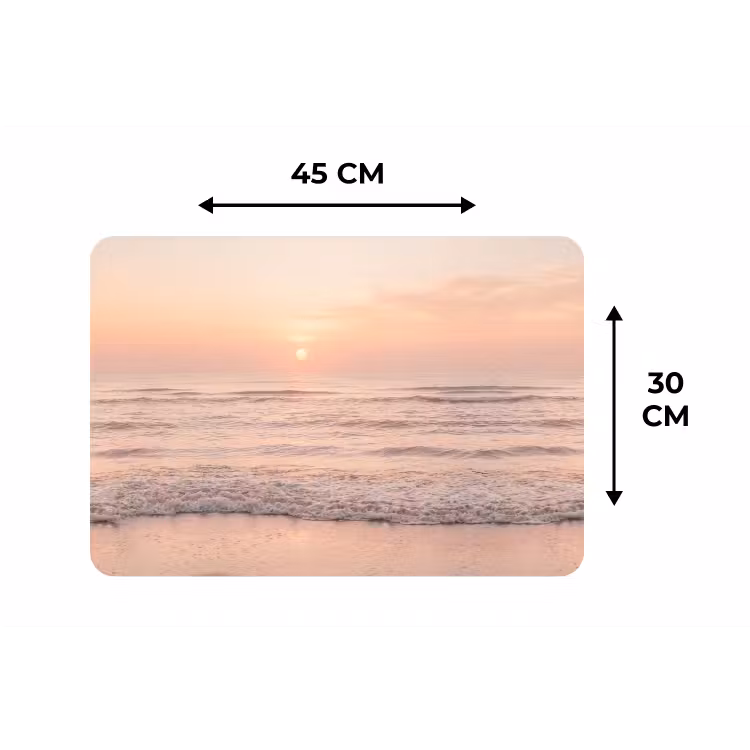 Zon - Strand - Roze Placemat vinyl groot -specs