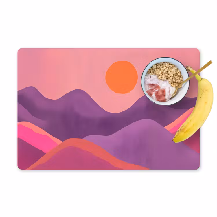 Zon - Heuvels - Paars - Abstract Placemat vinyl groot -zzzproduct_Kitchenyeah-website