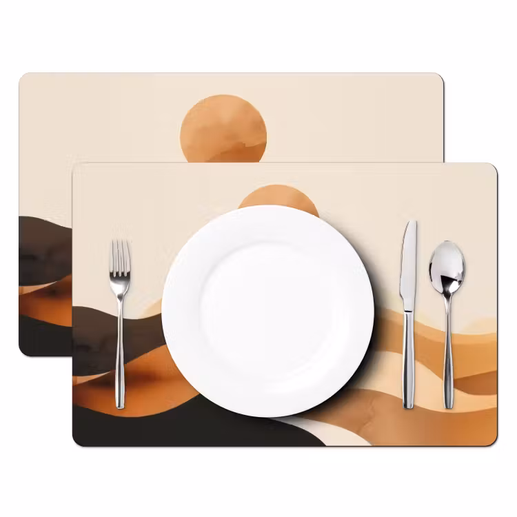 Zon - Heuvels - Boom - Abstract Placemat vinyl groot -zzsfeer2_Kitchenyeah-website