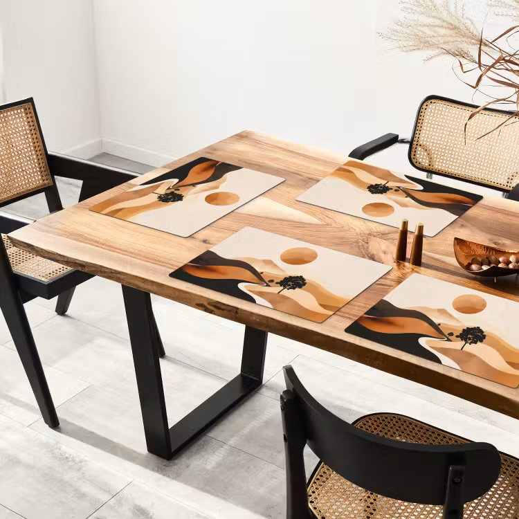 Zon - Heuvels - Boom - Abstract Placemat vinyl groot -zzsfeer4_Kitchenyeah-website