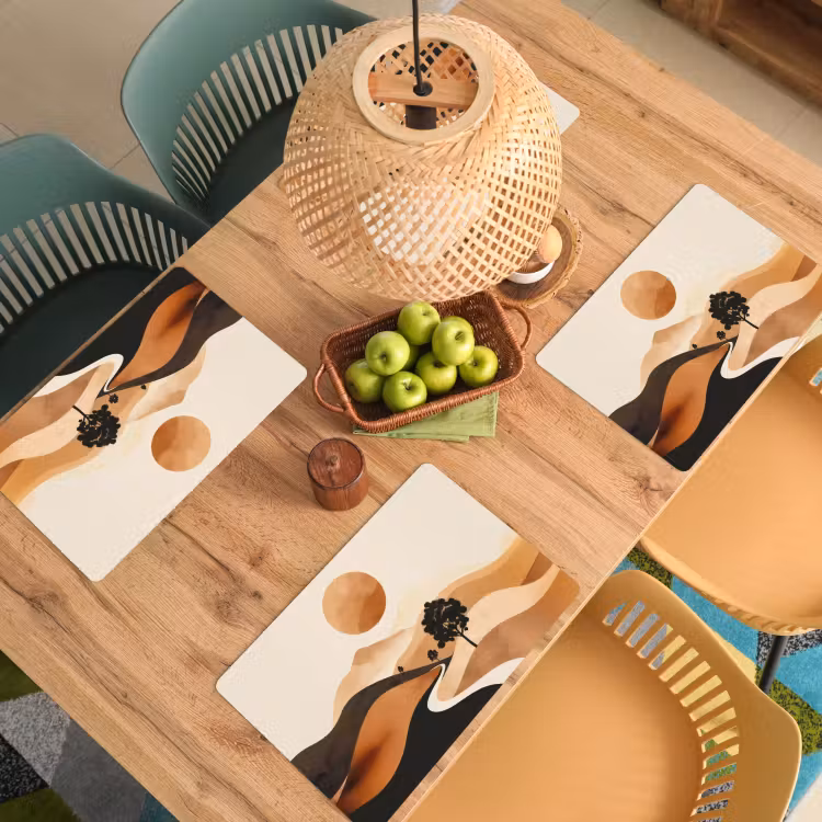 Zon - Heuvels - Boom - Abstract Placemat vinyl groot -zzsfeer5_Kitchenyeah-website