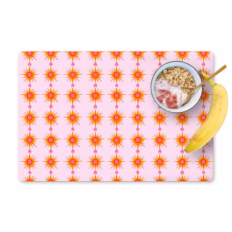 Zon - Motief - Roze Placemat vinyl groot 368 -zzzproduct_Kitchenyeah-website