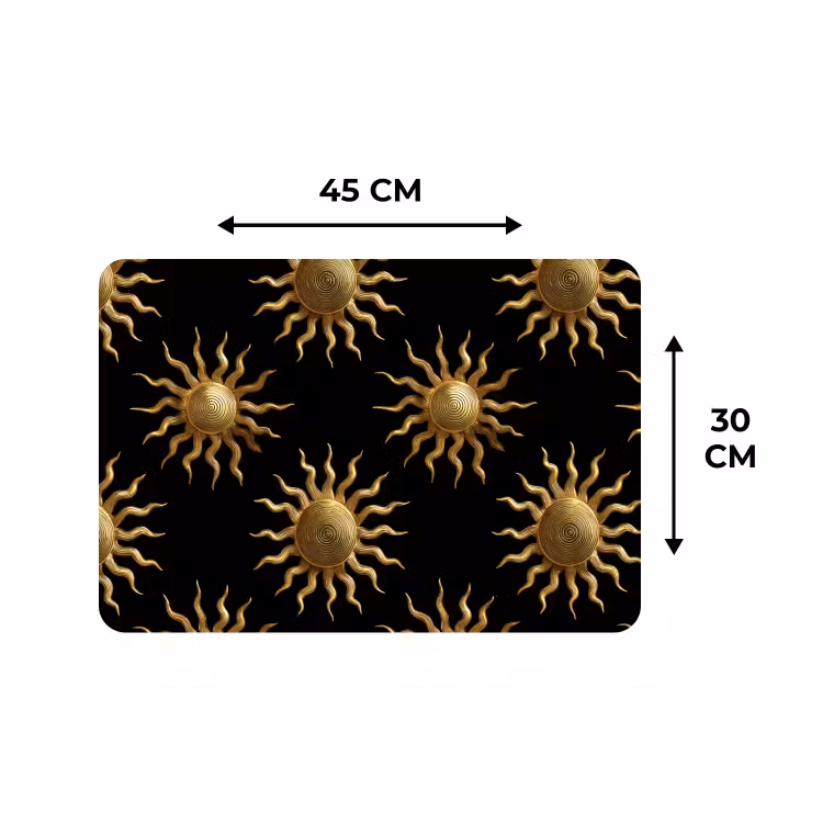 Zon - Patroon - Luxe - Goud - Zwart Placemat vinyl groot 368 -specs