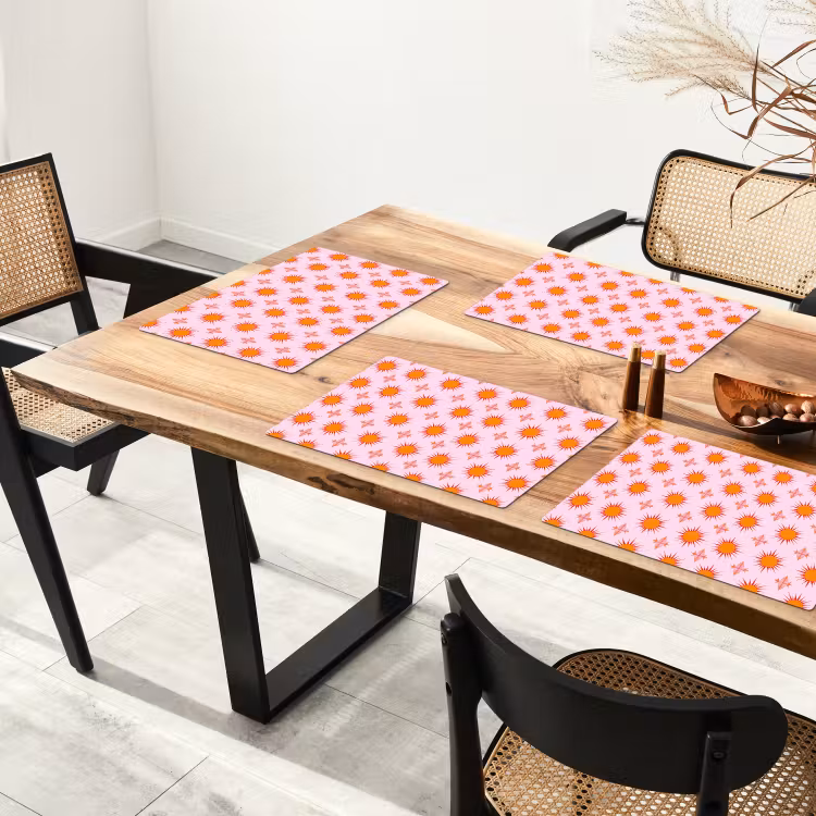 Zon - Patroon - Roze Placemat vinyl groot 368 -zzsfeer4_Kitchenyeah-website