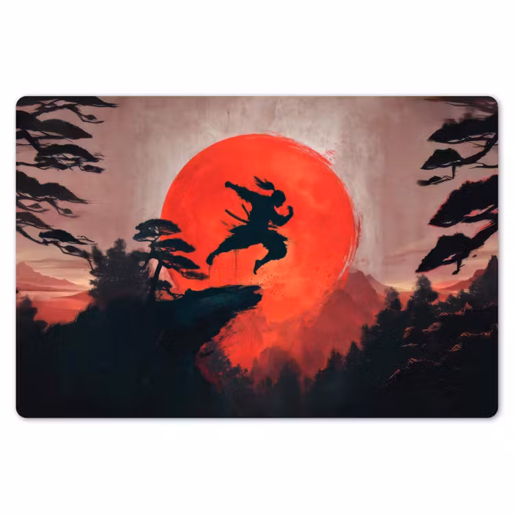 Zon - Krijger - Bomen - Bergen Placemat vinyl groot -zzsfeer1_Kitchenyeah-website