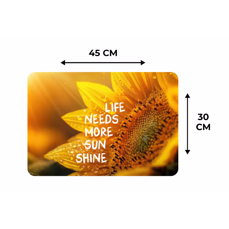 Zonnebloem - Close up - Geel - Quote Placemat vinyl groot -specs