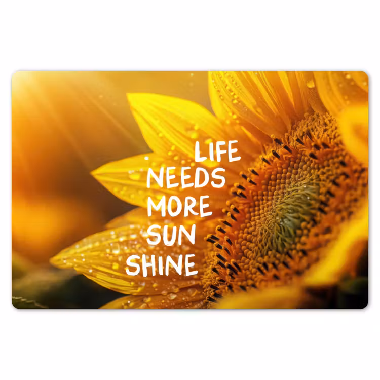 Zonnebloem - Close up - Geel - Quote Placemat vinyl groot -zzsfeer1_Kitchenyeah-website
