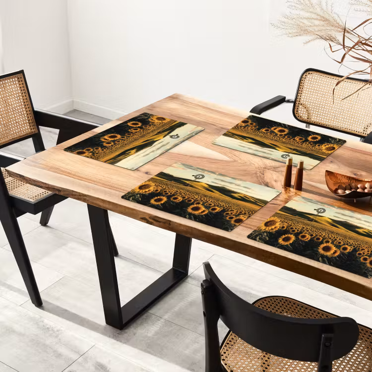 Zonnebloem - Veld - Windmolen Placemat vinyl groot -zzsfeer4_Kitchenyeah-website