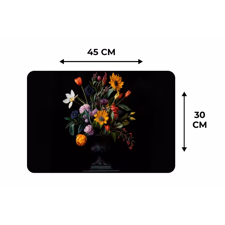 Zonnebloemen - Boeket - Kleurrijk Placemat vinyl groot -specs