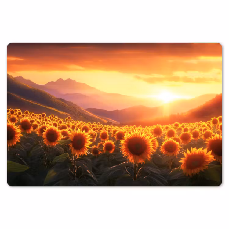 Zonnebloemen - Zonsondergang - Landschap Placemat vinyl groot -zzsfeer1_Kitchenyeah-website