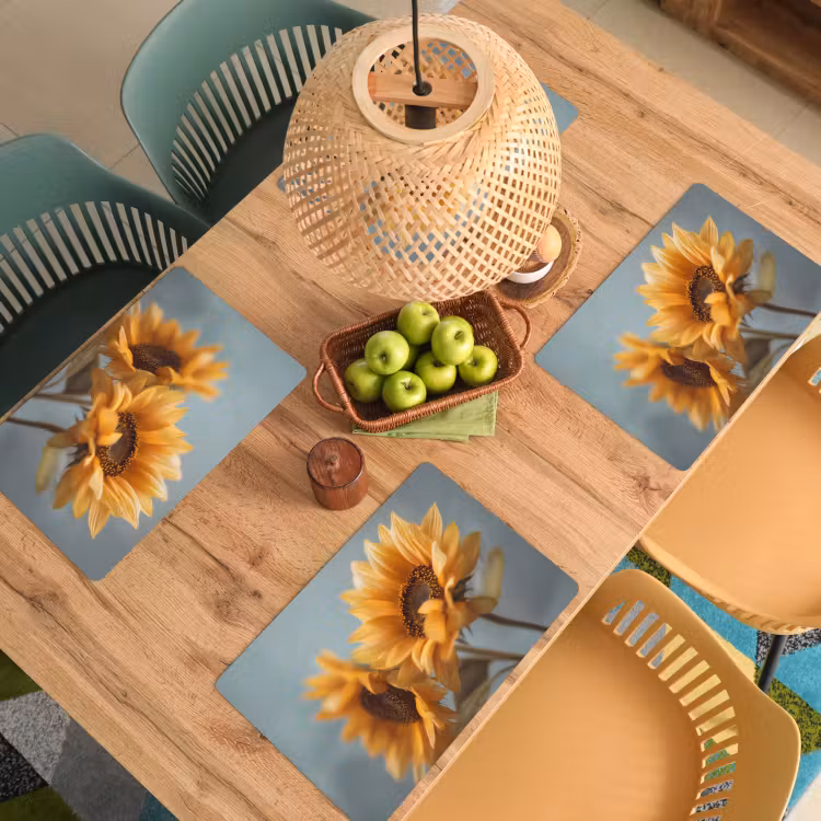 Zonnebloemen - Geel - Wazig Placemat vinyl groot -zzsfeer5_Kitchenyeah-website