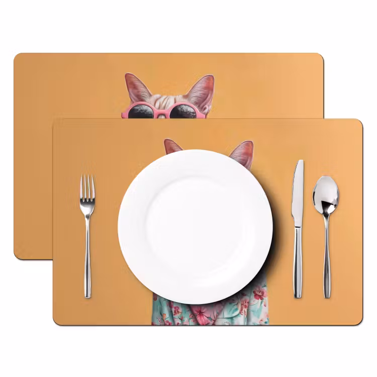 Zonnebril - Kat - Sjaal - Bloemen Placemat vinyl groot -zzsfeer2_Kitchenyeah-website