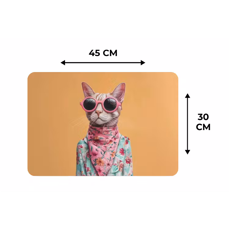 Zonnebril - Kat - Sjaal - Bloemen Placemat vinyl groot -specs