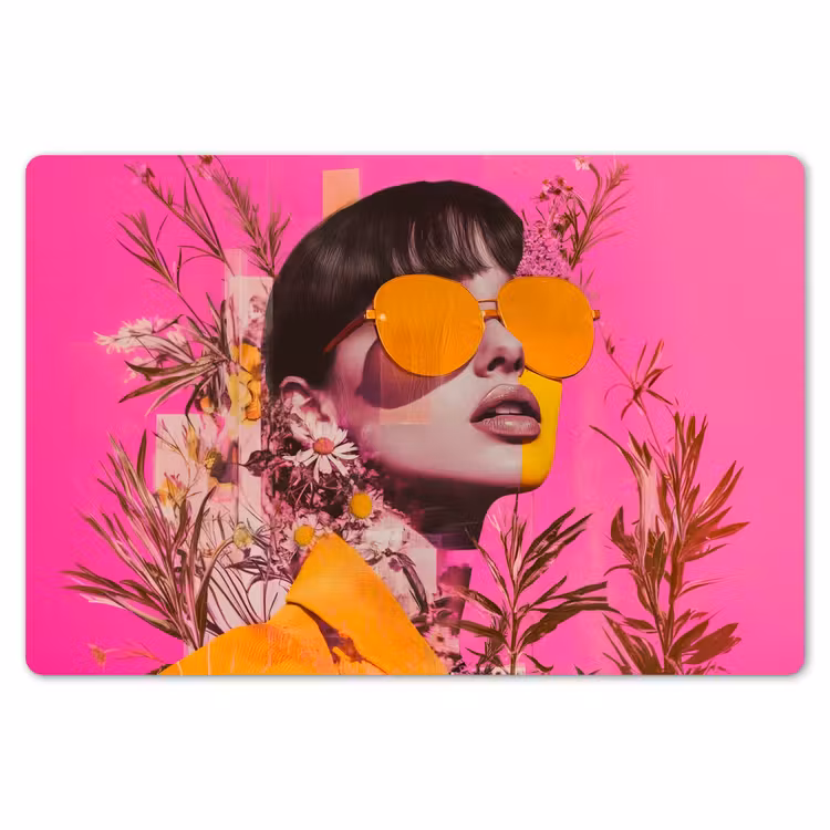 Zonnebril - Oranje - Vrouw - Planten Placemat vinyl groot -zzsfeer1_Kitchenyeah-website