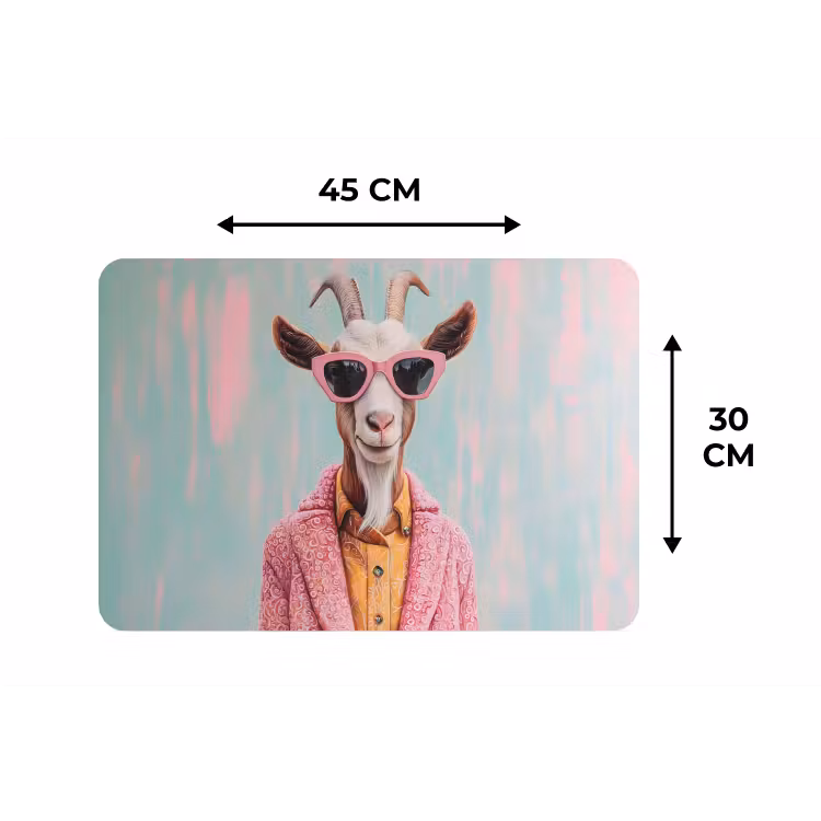 Zonnebril - Roze - Geit - Horen Placemat vinyl groot -specs