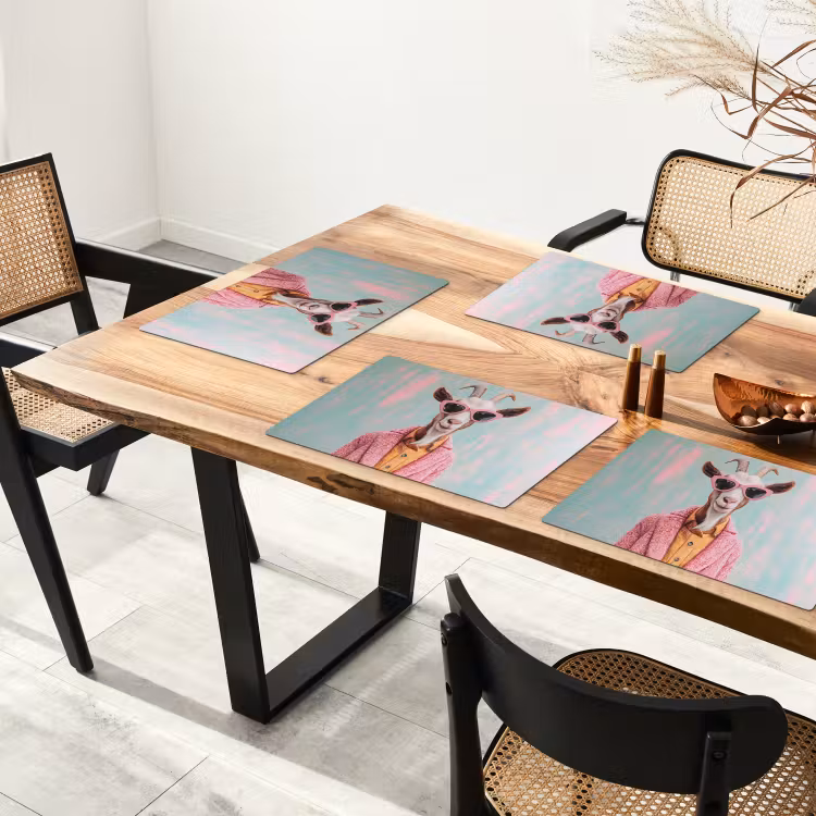 Zonnebril - Roze - Geit - Horen Placemat vinyl groot -zzsfeer4_Kitchenyeah-website