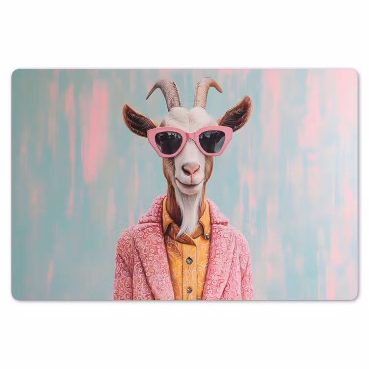 Zonnebril - Roze - Geit - Horen Placemat vinyl groot -zzsfeer1_Kitchenyeah-website