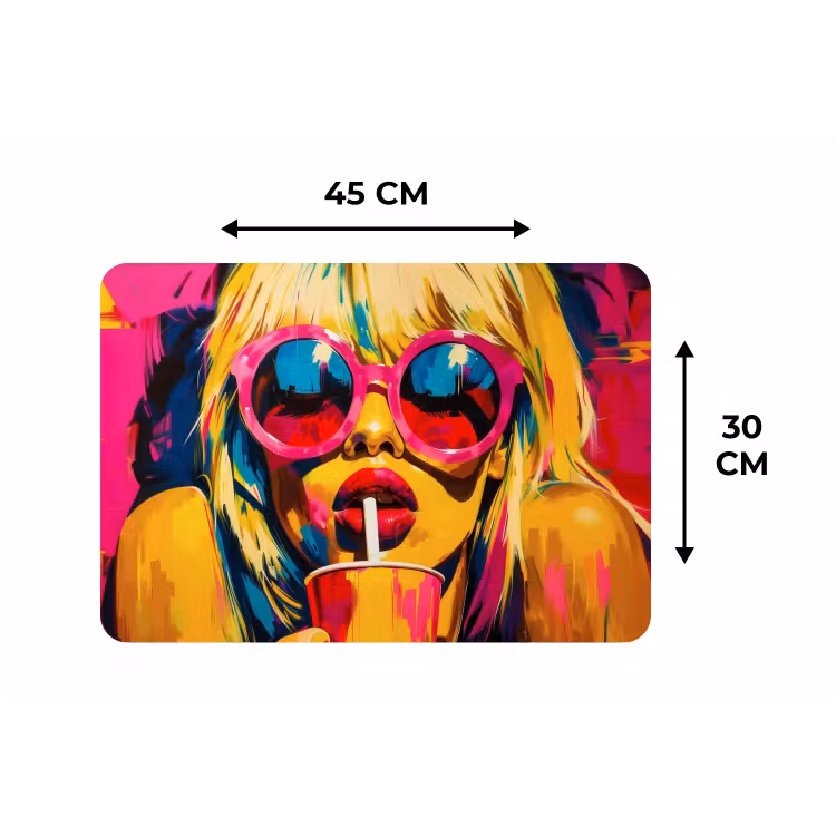 Zonnebril - Roze - Vrouw - Rietje Placemat vinyl groot -specs