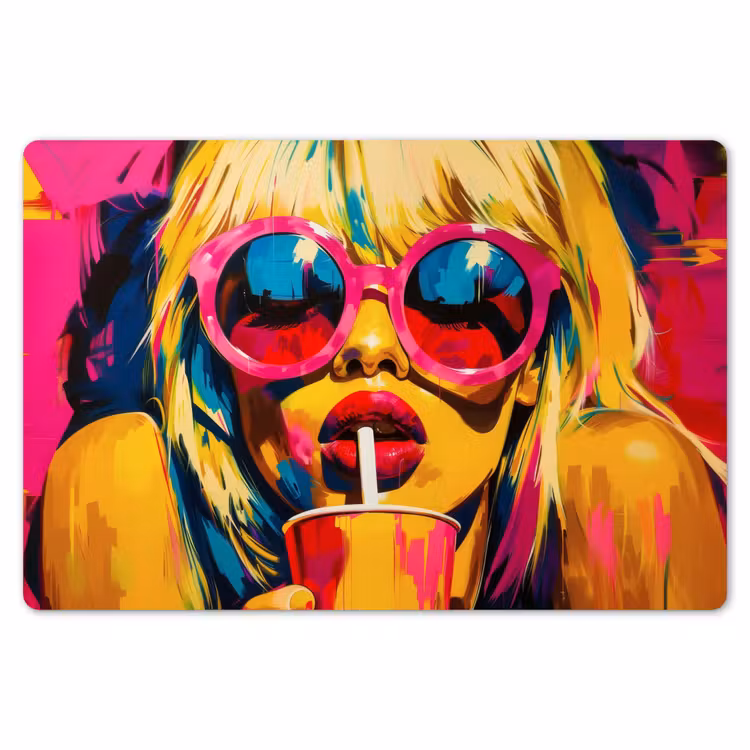 Zonnebril - Roze - Vrouw - Rietje Placemat vinyl groot -zzsfeer1_Kitchenyeah-website