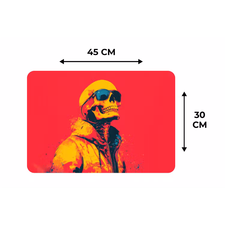 Zonnebril - Schedel - Jas - Rood Placemat vinyl groot -specs
