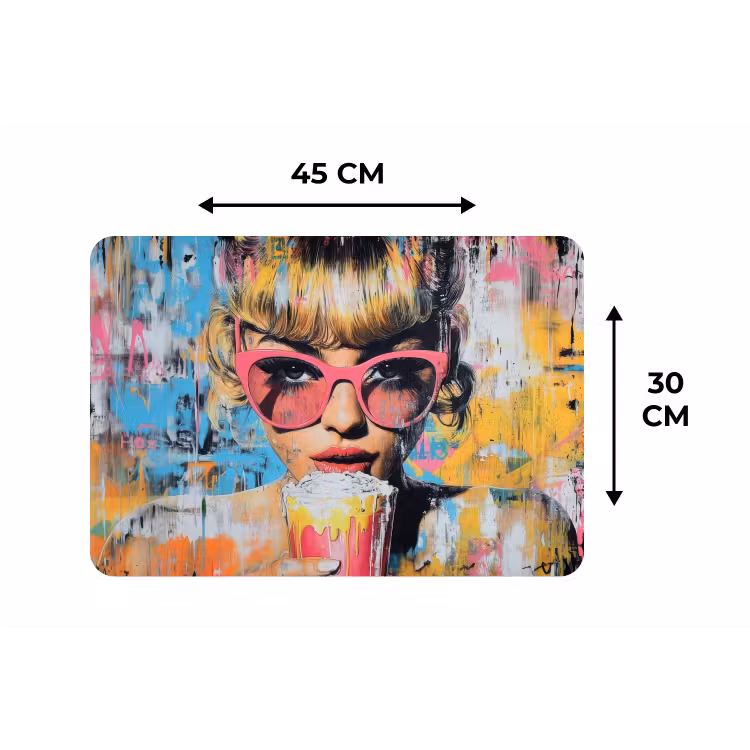 Zonnebril - Vrouw - Kleurrijk - Verfspetters Placemat vinyl groot -specs