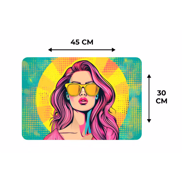 Zonnebril - Vrouw - Zonnig - Geel Placemat vinyl groot -specs