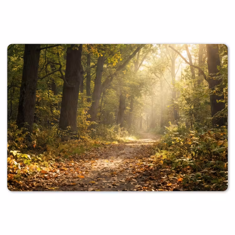Zonlicht - Bospad - Bomen Placemat vinyl groot -zzsfeer1_Kitchenyeah-website