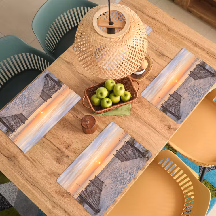 Zonsondergang - Strand - Zand Placemat vinyl groot -zzsfeer5_Kitchenyeah-website