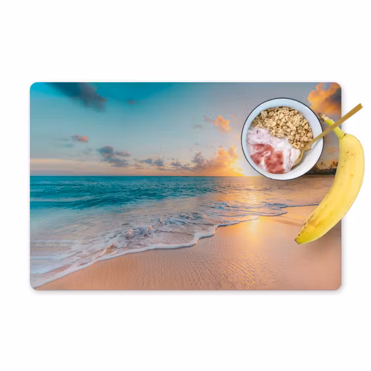 Zonsondergang - Strand - Zee - Zomer - Blauw Placemat vinyl groot -zzzproduct_Kitchenyeah-website