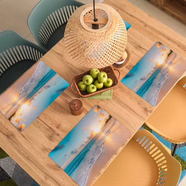 Zonsondergang - Strand - Zee - Zomer - Blauw Placemat vinyl groot -zzsfeer5_Kitchenyeah-website