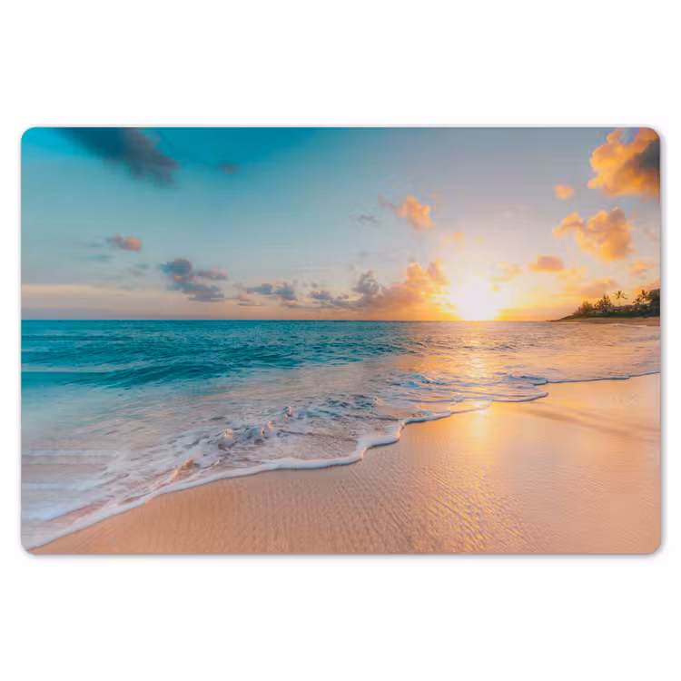 Zonsondergang - Strand - Zee - Zomer - Blauw Placemat vinyl groot -zzsfeer1_Kitchenyeah-website